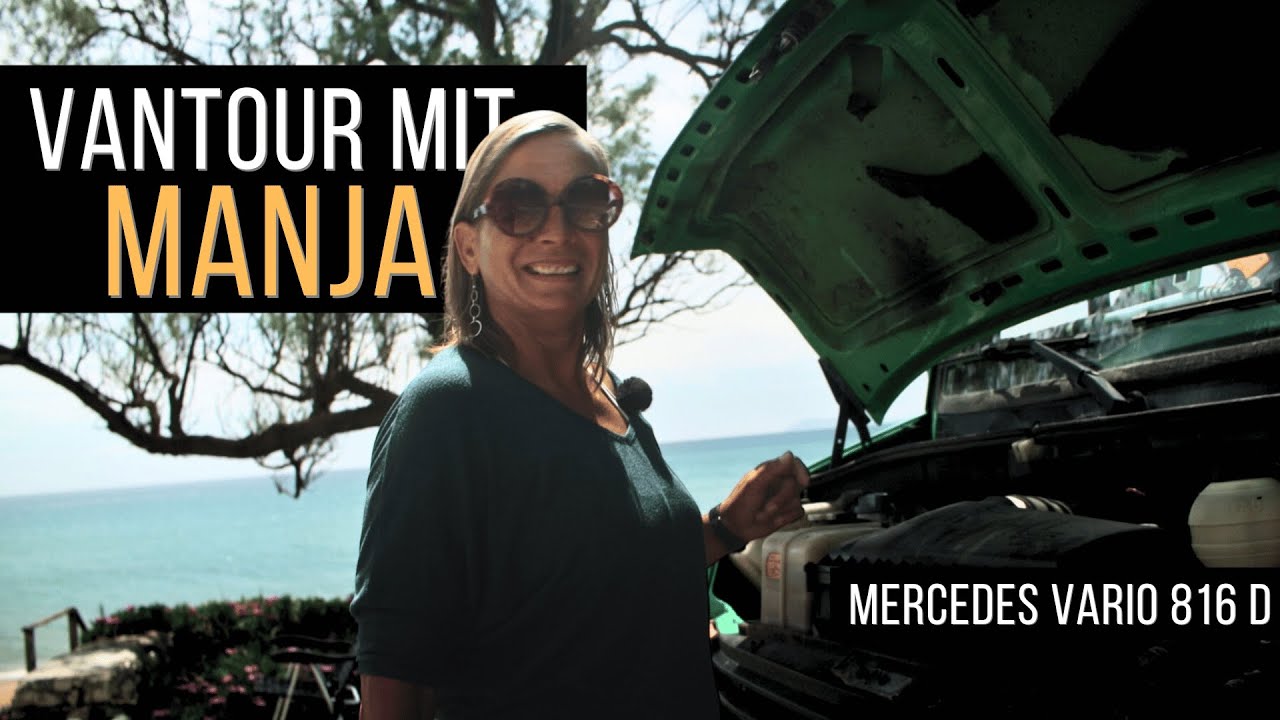 Sie (47) lebt im Mercedes Benz Vario 816 D Campervan mit Hund | Vantour mit Manja