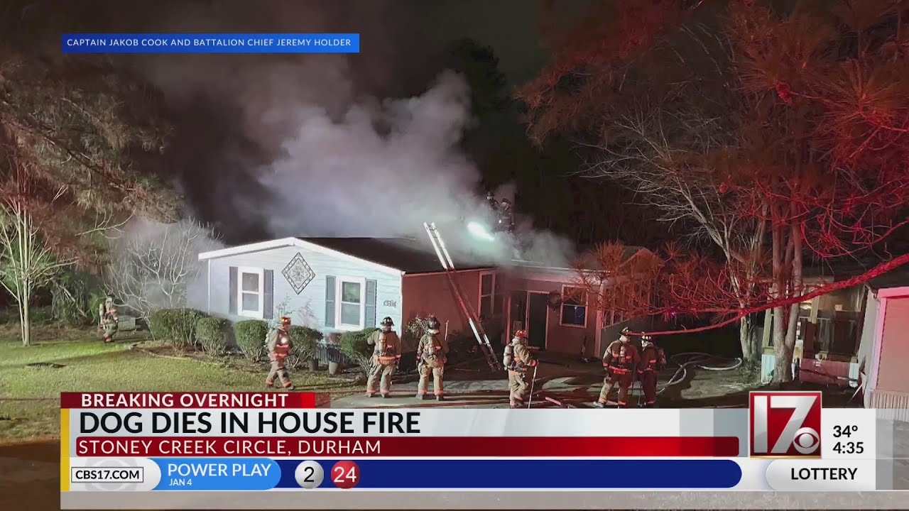 Dog dies in Durham house fire Sunday night: Durham FD - YouTube