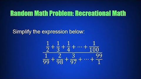 Random Math Problem: Recreational Math