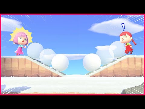 [ACNH] If you push a snowball off a hill, will it become a snowman? 