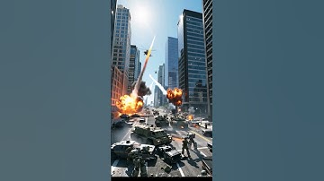 Soldiers Fighting Back Robot Invasion in a Modern City! 🔥🤖 #Robots #RobotInvasion