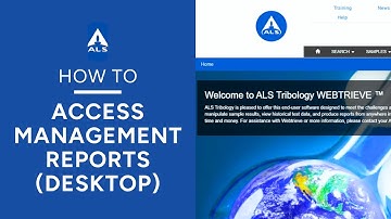Oil & Lubricants - How to Access and Run Management Reports on the ALS Web Website (Desktop Guide)