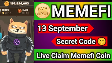 Memefi Secret Combo | memefi combo today | Memefi daily combo 13 September | Memefi Code today
