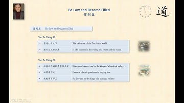 Be Low and Become Filled - Tao Te Ching 22