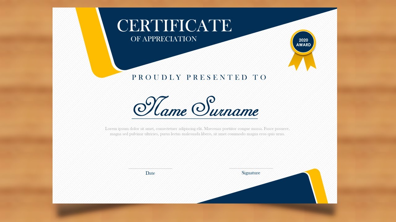 How to make a certificate in PowerPoint/Professional Certificate  design/Free PPT Regarding Award Certificate Template Powerpoint