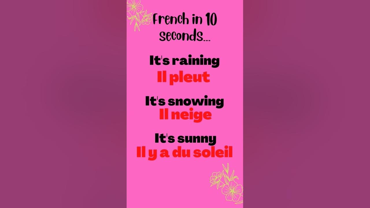 French Phrases For Beginners It s Raining english french education french-phrases-for-beginners-it-s-raining-english-french-education