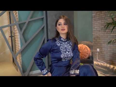 فستان سهرة كحلي مطرز