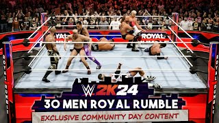 WWE 2K24 - 30 Men Royal Rumble Match - No Commentary Exclusive Gameplay