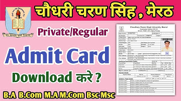 CCSU Private/Regular Admit card 2021-22 Download kese kre || @studentwaleofficial  BA Bcom MA MCom Bsc