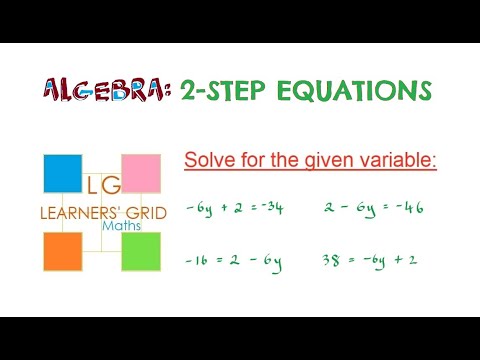 ALGEBRA - Equations: simple 2-step (positive and negative whole numbers ...