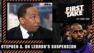 Stephen A. reacts to the LeBron \& Isaiah Stewart suspensions | First Take