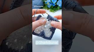 Crochet flower granny square tutorial #crochet #knitting #keşfet #grannysquare #diycrochet #craft