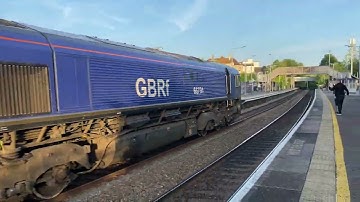 GBRf Class 66 66791 is seen passing Trowbridge with a 6 tone
