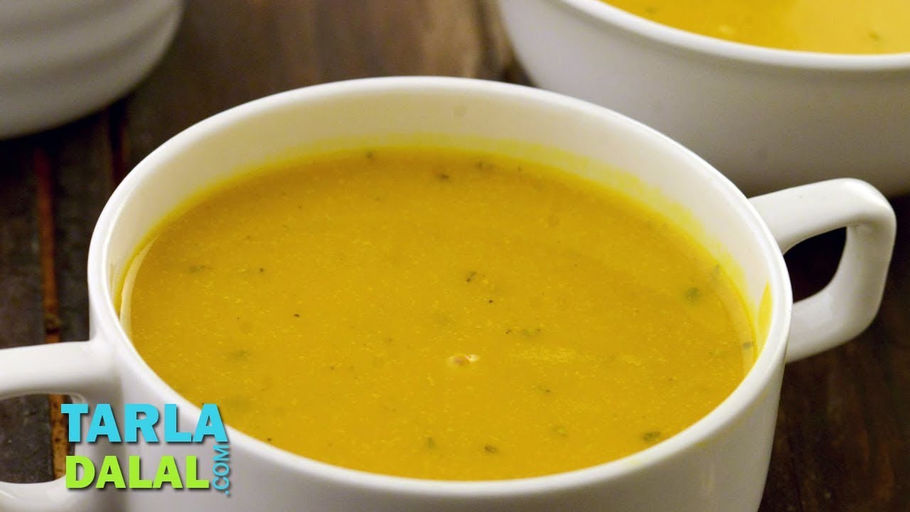 लाल कद्दू का सूप | Pumpkin Soup recipe by Tarla Dalal