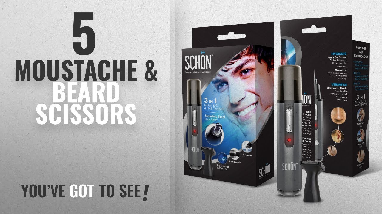 Top 10 Moustache & Beard Scissors [2018]: Best Rechargeable Nose Hair Trimmer -- Premium Quality