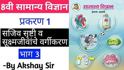 इयत्ता आठवी |विज्ञान| सजिव सृष्टी व सूक्ष्मजीवांचे वर्गीकरण| 8th Science chapter1 marathi medium