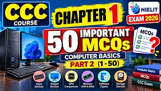CCC Chapter 1 Computer Basics | 50 Important MCQs | Q51-Q100 | CCC Exam 2026 screenshot 4