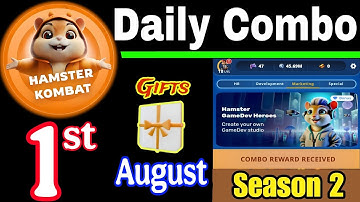 Hamster Kombat GameDev Heroes 🎮| 1 August Daily Combo 🧩 Season 2