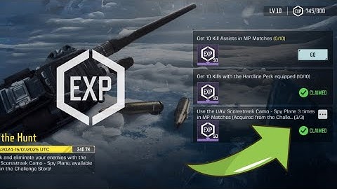 Use the UAV Scorestreak Camo - Spy Plane 3 times in MP Matches Task Complete