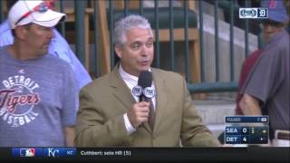 Reporter nearly gets hit by foul ball during live report