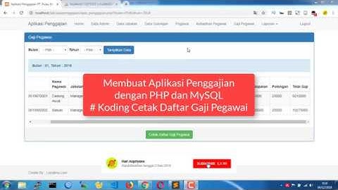 Cara Membuat Aplikasi Penggajian dengan PHP dan MySQL - Koding Cetak Gaji Pegawai