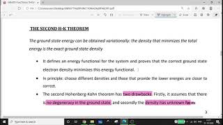 Hohenberg- Kohn Theorems-DFT, Semester 2 M.Sc Chemistry, M.G University, Kottayam