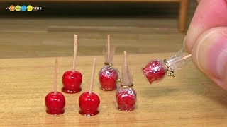 DIY Miniature Candy Apple　ミニチュアリンゴ飴作り Fake food