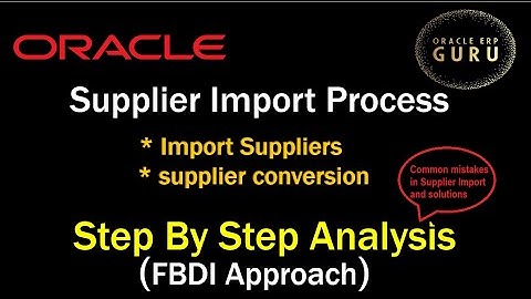 How to Import Suppliers in Oracle Fusion | ******| Oracle Fusion Supplier Import FBDI