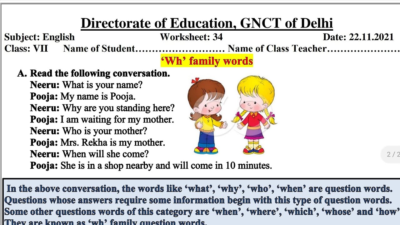 English Worksheet 34 Class 7 22 11 2021 class 7 English Worksheet 34 