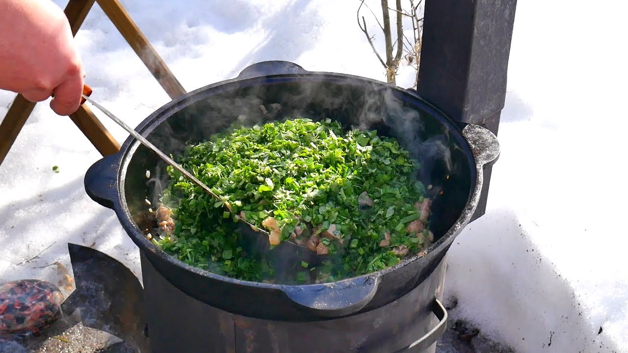 ЕВРЕЙСКИЙ ЗЕЛЕНЫЙ ПЛОВ. БАХШ - ПЛОВ В КАЗАНЕ НА КОСТРЕ. ENG SUB. - YouTube