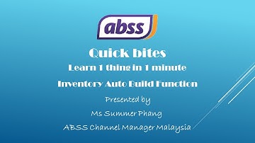 ABSS Inventory Auto Build