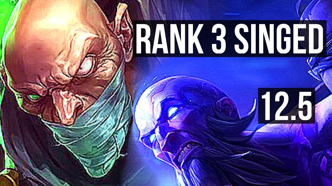 SINGED vs RYZE (MID) | Rank 3 Singed, 6/1/6, 300+ games | NA Grandmaster | 12.5