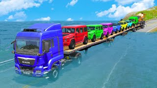 Download Lagu Flatbed Truck McQueen | Transportation with Truck - Pothole vs Car #131 | BeamNG.Drive Gameplay MP3