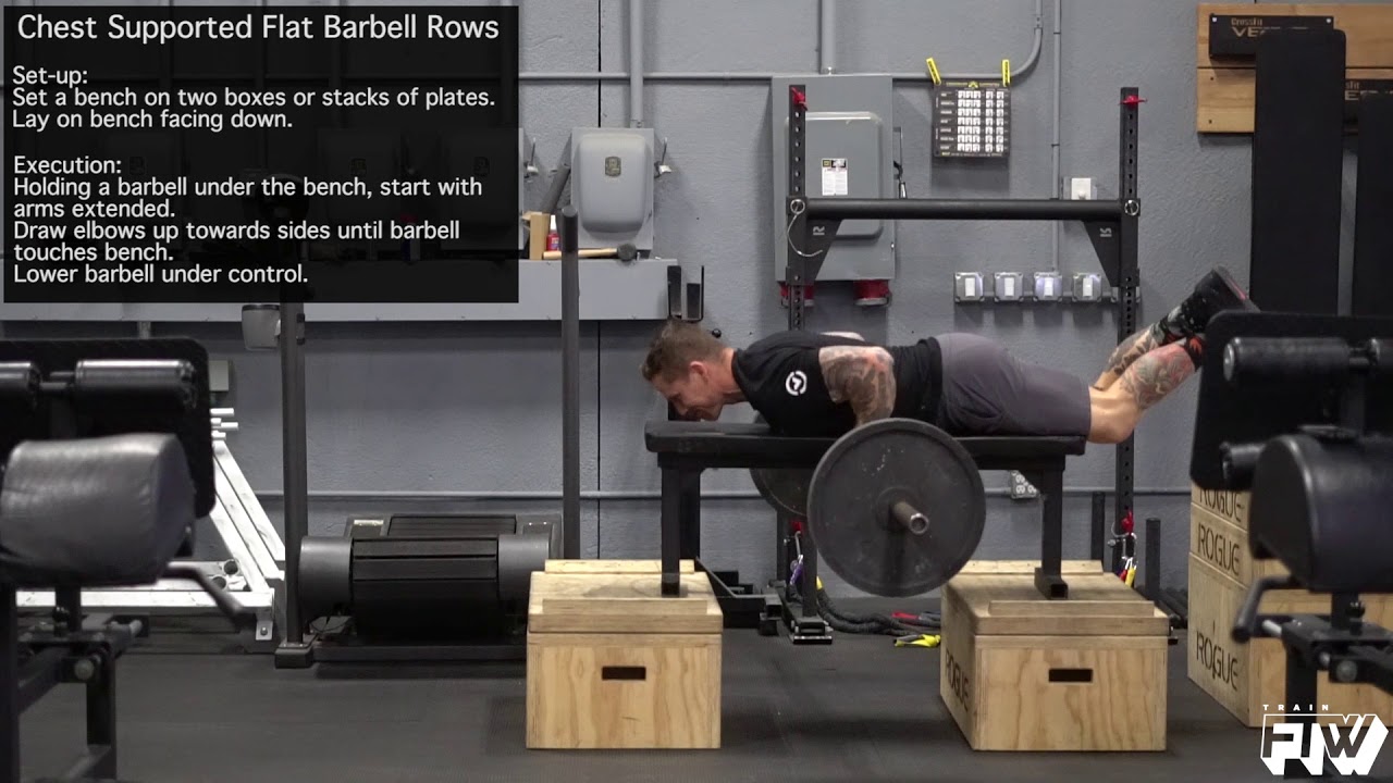 Chest Supported Flat Barbell Rows Youtube