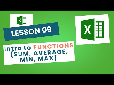 Lesson 9: Intro to Functions (SUM, AVERAGE, MIN, MAX) | First Steps in Excel