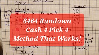 6464 Cash 4 Pick 4 Workout Rundown for Predictions - Method Works! screenshot 3