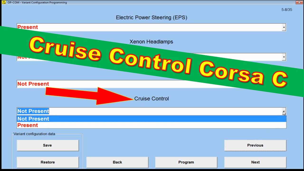 cruise control programming