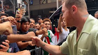 Canelo STOPS TRAFFIC in NYC! Fans go CRAZY for him after Charlo press conference!