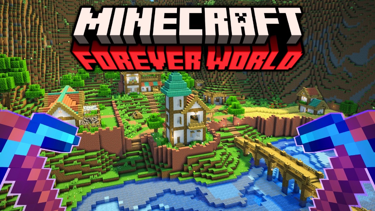 I Revamped My Starter Town in My Minecraft Forever World! - YouTube