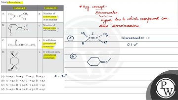 Match the column: \begin{tabular}{|l|l|l|l|} \hline \multicolumn{2}{|c|}{ Column-I } & \multicol...