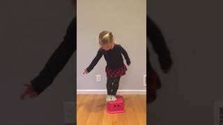 Gross motor activities preschooler telehealth pediatric physical therapy (jump up/down stepstool)