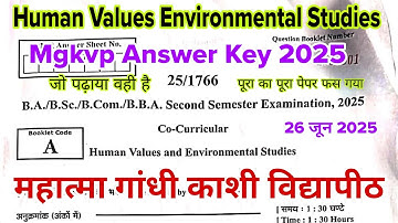 human values and environmental studies mgkvp answer key 2025 | ba bsc bcom bba 2nd semester 2026