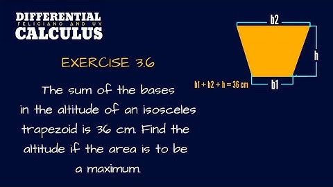 Differential Calculus (Feliciano and Uy) Exercise 3.6_Altitude of Trapezoid