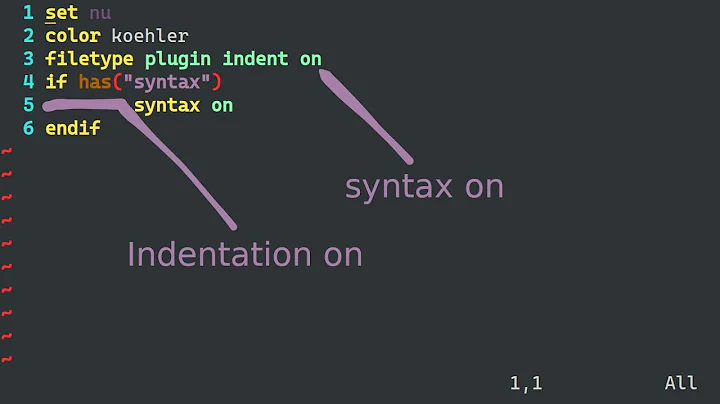 Enable Syntax Highlighting and auto indention in VIM editor