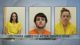 Three people arrested after traffic stop in West Frankfort, Illinois