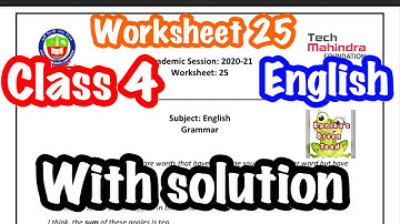 CLASS 4 English worksheet 25 solved assignment || EDMC CLASS 4 English worksheet 25 assignment