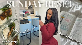 SUNDAY RESET | cleaning, church, meal prep, PR haul + a giveaway: win FREE hair appts for a year
