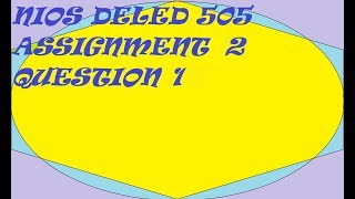 SHOCKING SOLUTIONS!!.. FOR NIOS 511 ASSIGNMENT 2 QUESTION 1