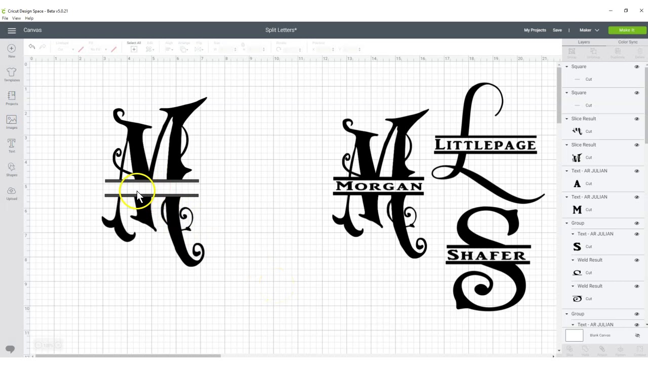 Create Split Letter Monogram Font Free 