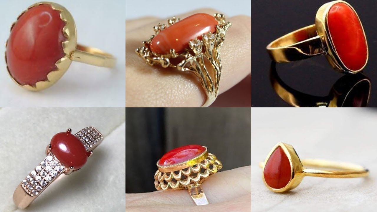 Buy DULCI Made of Brass Gold Plated Enameling Red Agate Ring Fashion  Jewelry at Amazon.in